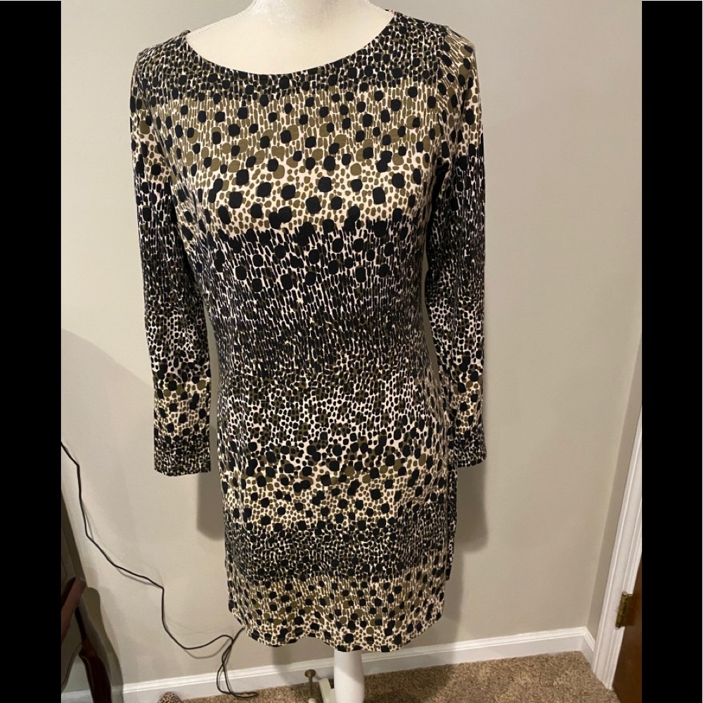 Boden blk/cr/dk. green dot tunic/dress. Sz. 8. EUC